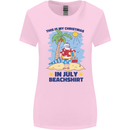 Christmas in July Summer Santa Clause Beach Womens Wider Cut T-Shirt Light Pink
