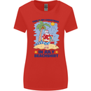 Christmas in July Summer Santa Clause Beach Womens Wider Cut T-Shirt Red
