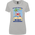 Christmas in July Summer Santa Clause Beach Womens Wider Cut T-Shirt Sports Grey