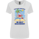 Christmas in July Summer Santa Clause Beach Womens Wider Cut T-Shirt White