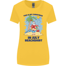Christmas in July Summer Santa Clause Beach Womens Wider Cut T-Shirt Yellow