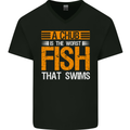 Chub Worst Fish That Swims Funny Fishing Mens V-Neck Cotton T-Shirt Black
