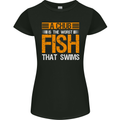Chub Worst Fish That Swims Funny Fishing Womens Petite Cut T-Shirt Black