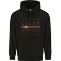 Cigar Enthusiast Smoking Mens 80% Cotton Hoodie Black
