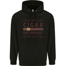 Cigar Enthusiast Smoking Mens 80% Cotton Hoodie Black