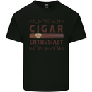 Cigar Enthusiast Smoking Mens Cotton T-Shirt Tee Top Black