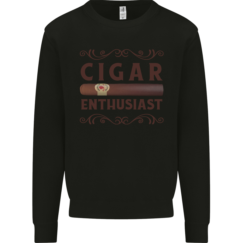 Cigar Enthusiast Smoking Mens Sweatshirt Jumper Black