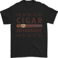 Cigar Enthusiast Smoking Mens T-Shirt 100% Cotton Black