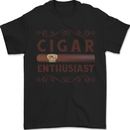 Cigar Enthusiast Smoking Mens T-Shirt 100% Cotton Black