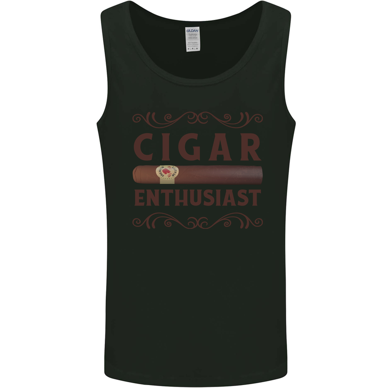 Cigar Enthusiast Smoking Mens Vest Tank Top Black
