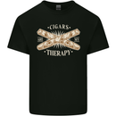 Cigars are My Therapy Funny Smoking Kids T-Shirt Childrens Black
