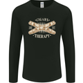 Cigars are My Therapy Funny Smoking Mens Long Sleeve T-Shirt Black