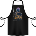 City Lights & Mountains Double Exposure Cotton Apron 100% Organic Black