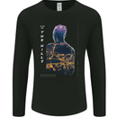 City Lights & Mountains Double Exposure Mens Long Sleeve T-Shirt Black