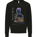 City Lights & Mountains Double Exposure Mens Sweatshirt Jumper Black
