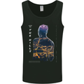 City Lights & Mountains Double Exposure Mens Vest Tank Top Black