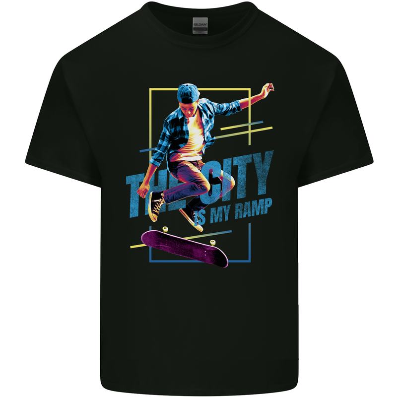 City is My Ramp Skateboarding Skateboard Kids T-Shirt Childrens Black
