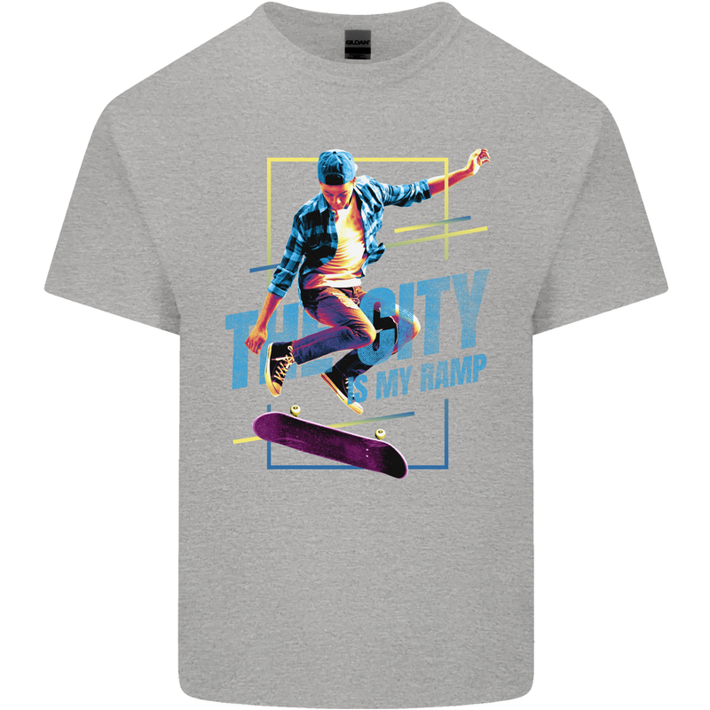 City is My Ramp Skateboarding Skateboard Kids T-Shirt Childrens Sports Grey