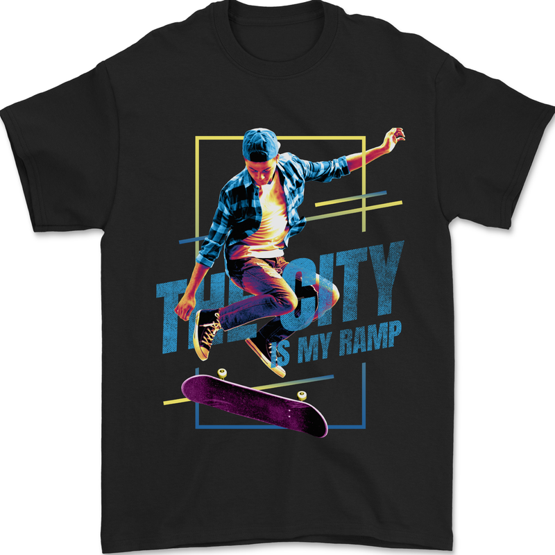 City is My Ramp Skateboarding Skateboard Mens T-Shirt 100% Cotton Black