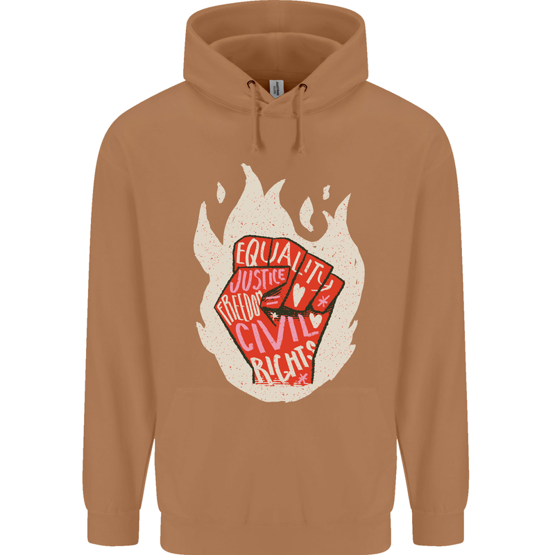 Civil Rights Black Lives Matter LGBT Equality Mens 80% Cotton Hoodie Caramel Latte
