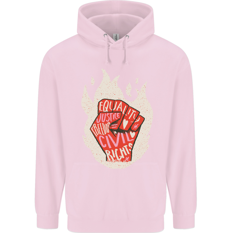 Civil Rights Black Lives Matter LGBT Equality Mens 80% Cotton Hoodie Light Pink