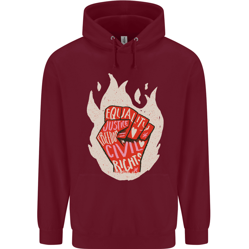 Civil Rights Black Lives Matter LGBT Equality Mens 80% Cotton Hoodie Maroon