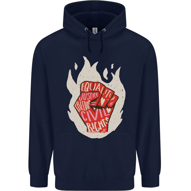 Civil Rights Black Lives Matter LGBT Equality Mens 80% Cotton Hoodie Navy Blue
