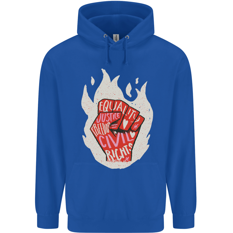 Civil Rights Black Lives Matter LGBT Equality Mens 80% Cotton Hoodie Royal Blue