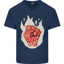 Civil Rights Black Lives Matter LGBT Equality Mens V-Neck Cotton T-Shirt Navy Blue