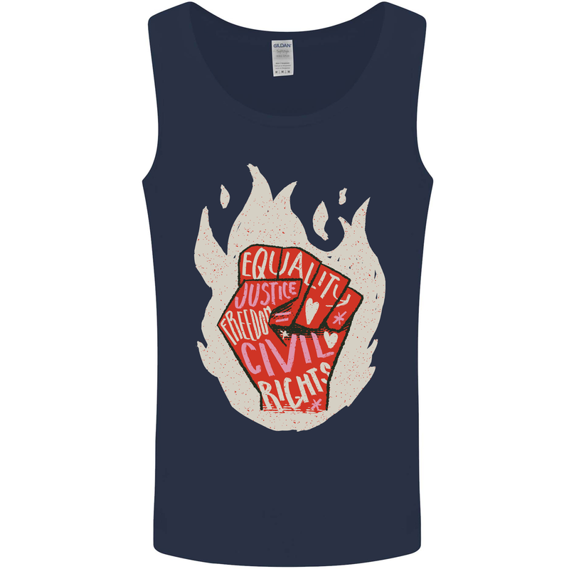 Civil Rights Black Lives Matter LGBT Equality Mens Vest Tank Top Navy Blue