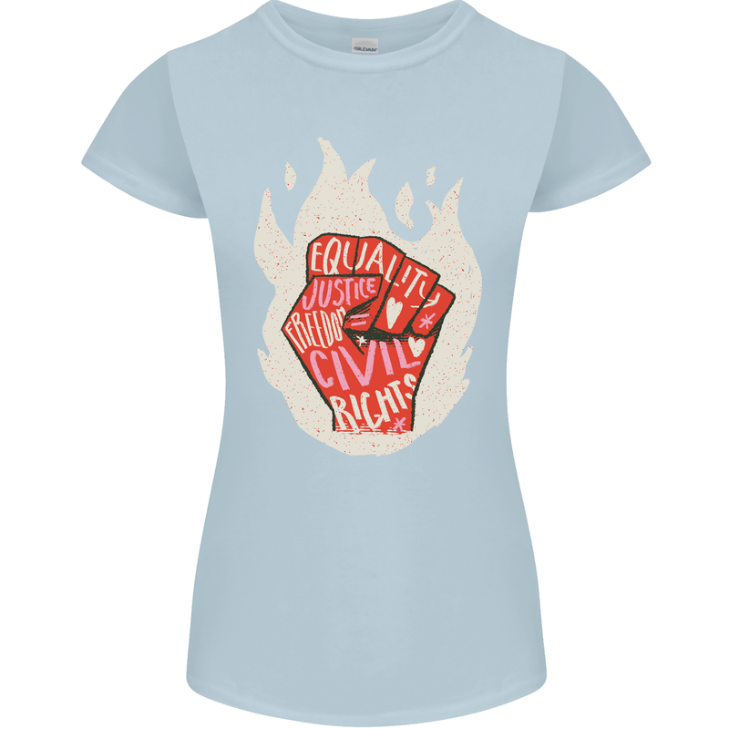 Civil Rights Black Lives Matter LGBT Equality Womens Petite Cut T-Shirt Light Blue