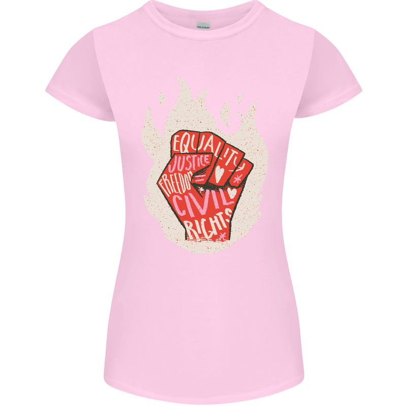 Civil Rights Black Lives Matter LGBT Equality Womens Petite Cut T-Shirt Light Pink