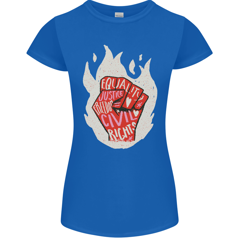 Civil Rights Black Lives Matter LGBT Equality Womens Petite Cut T-Shirt Royal Blue