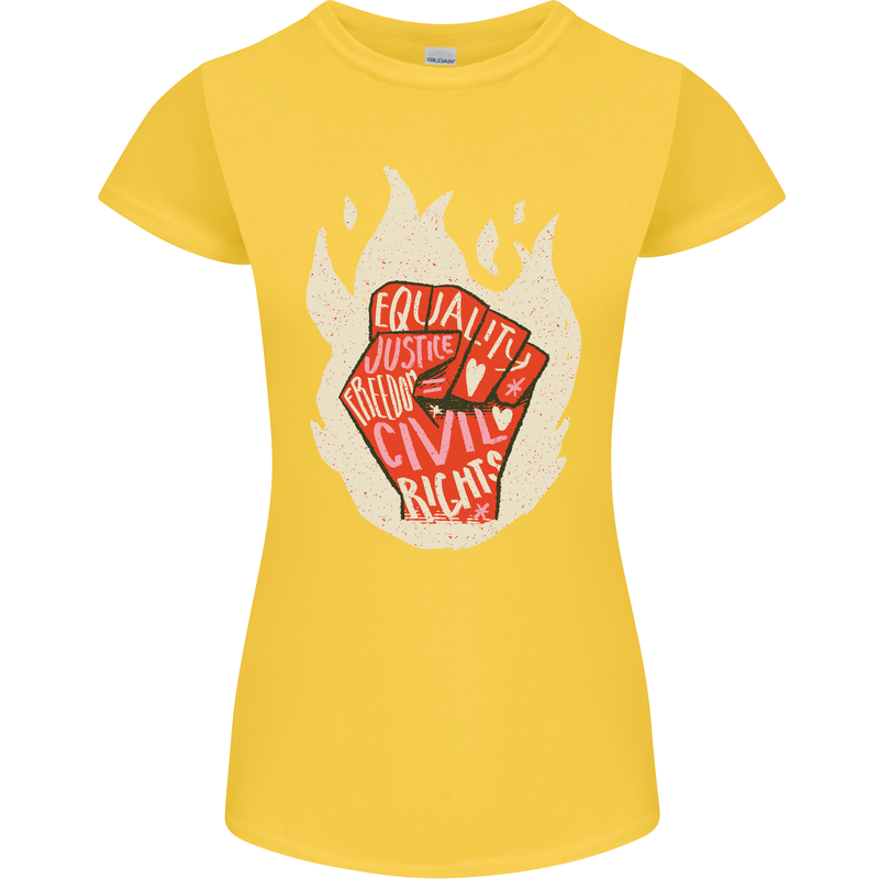 Civil Rights Black Lives Matter LGBT Equality Womens Petite Cut T-Shirt Yellow