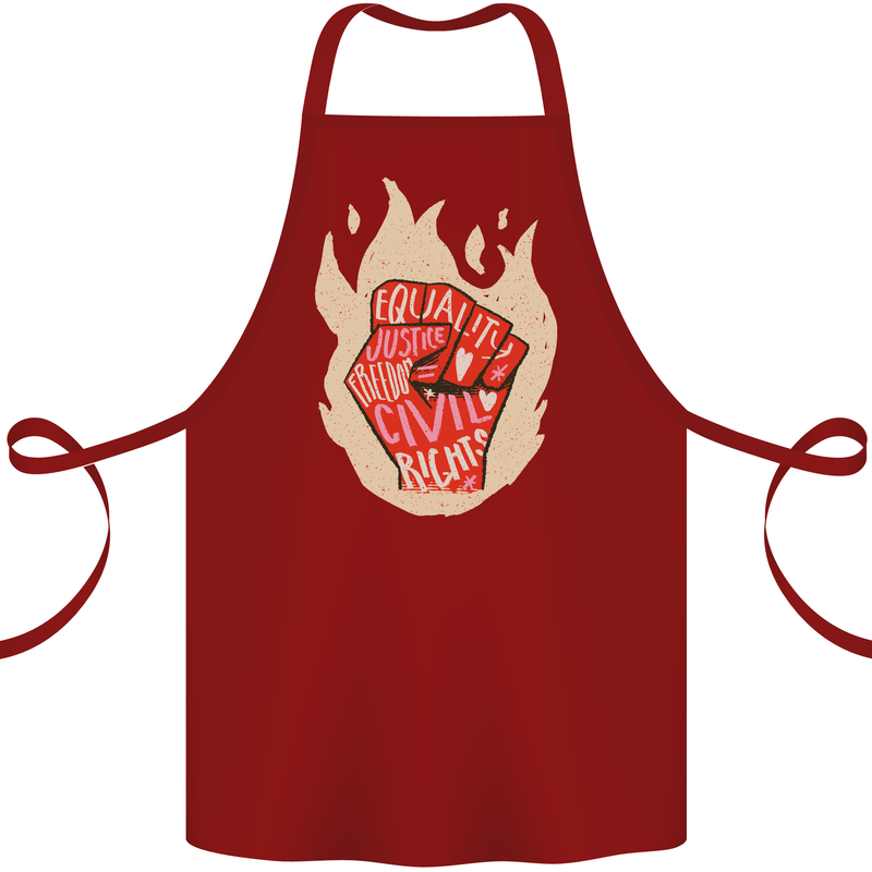 Civil Rights Black Lives Matter LGBT Freedom Cotton Apron 100% Organic Maroon