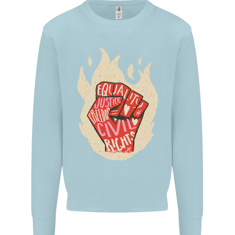 Civil Rights Black Lives Matter LGBT Freedom Kids Sweatshirt Jumper Light Blue