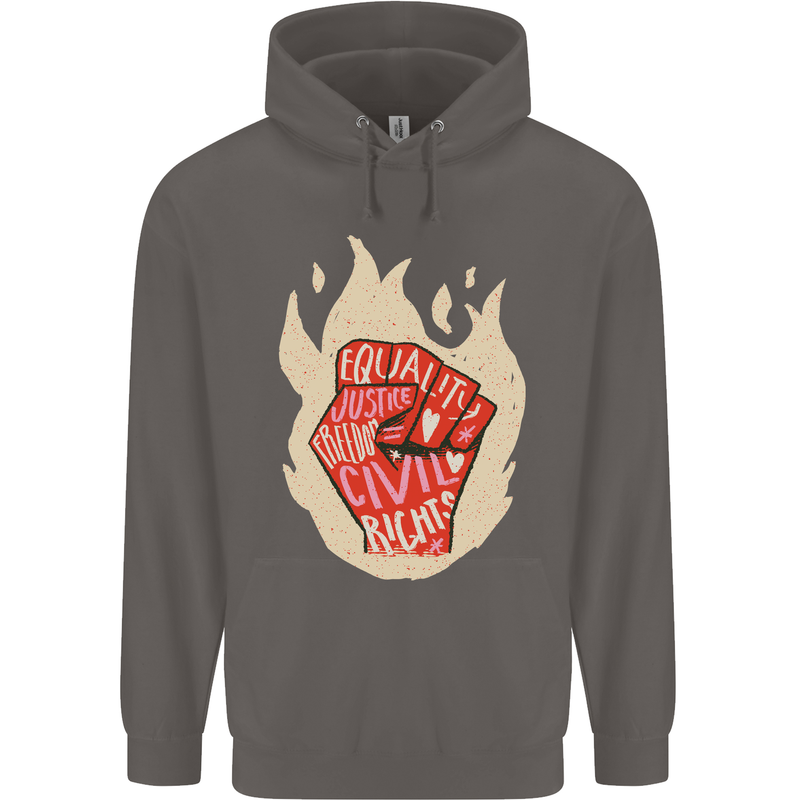 Civil Rights Black Lives Matter LGBT Freedom Mens 80% Cotton Hoodie Charcoal