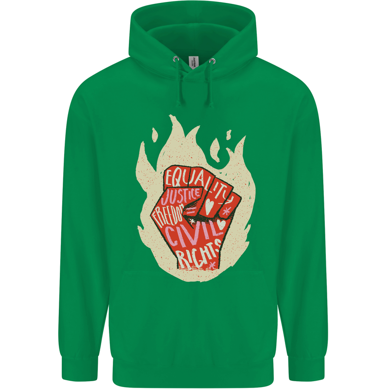 Civil Rights Black Lives Matter LGBT Freedom Mens 80% Cotton Hoodie Irish Green