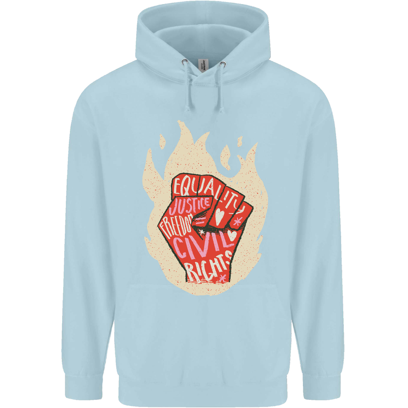 Civil Rights Black Lives Matter LGBT Freedom Mens 80% Cotton Hoodie Light Blue