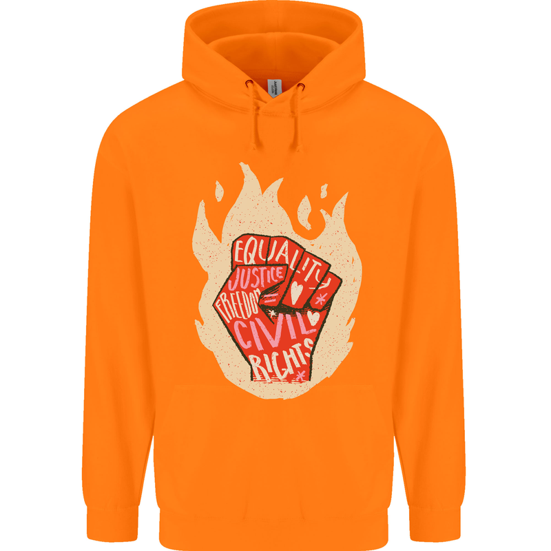 Civil Rights Black Lives Matter LGBT Freedom Mens 80% Cotton Hoodie Orange
