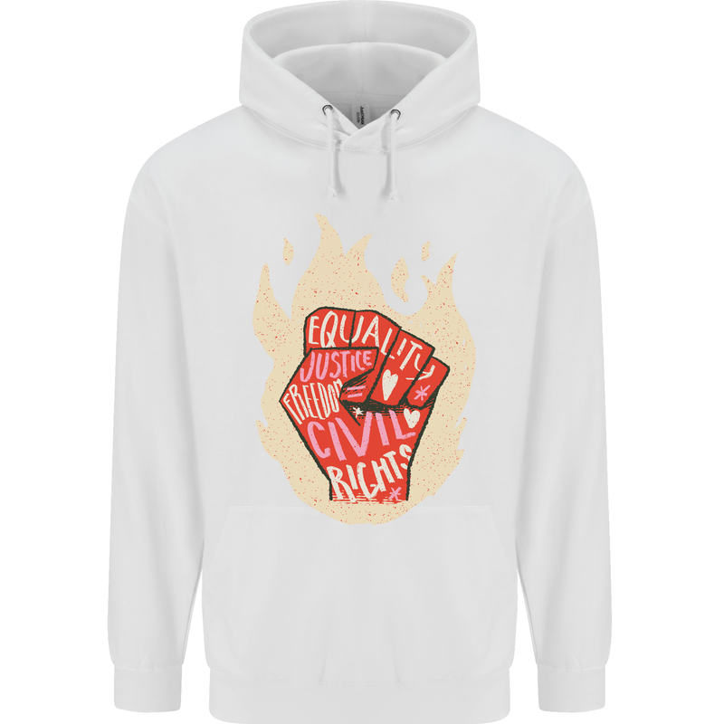 Civil Rights Black Lives Matter LGBT Freedom Mens 80% Cotton Hoodie White