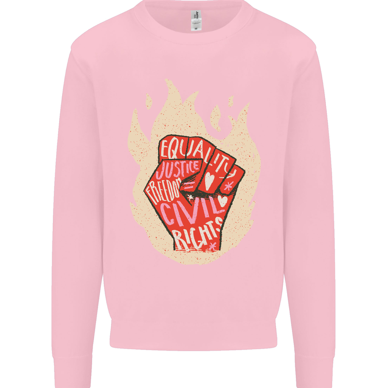 Civil Rights Black Lives Matter LGBT Freedom Mens Sweatshirt Jumper Light Pink