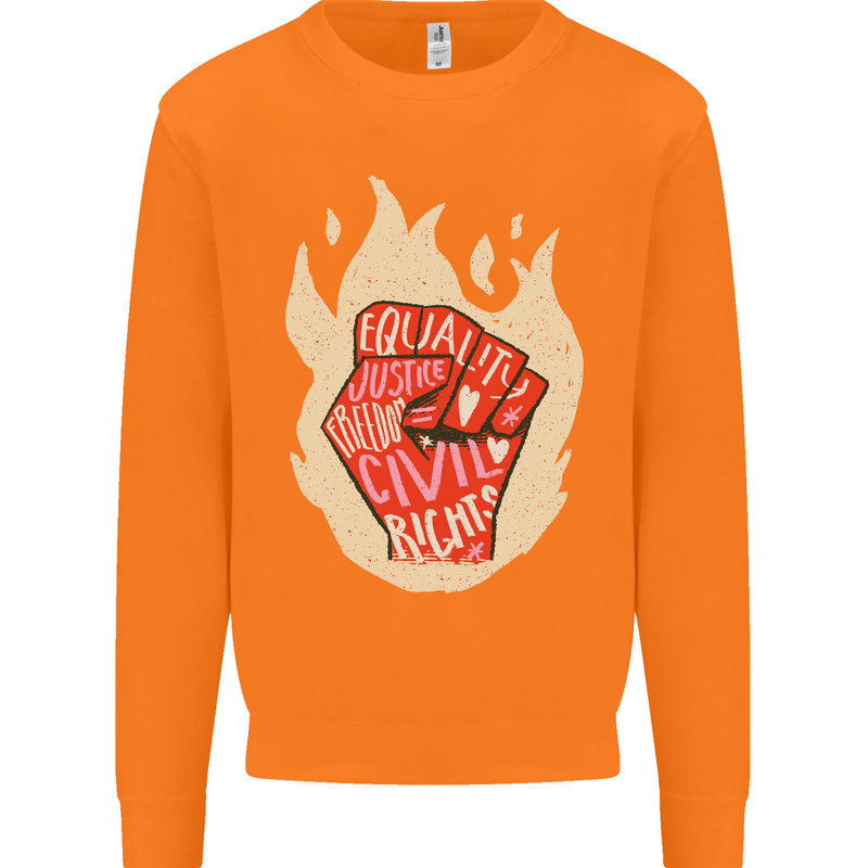 Civil Rights Black Lives Matter LGBT Freedom Mens Sweatshirt Jumper Orange