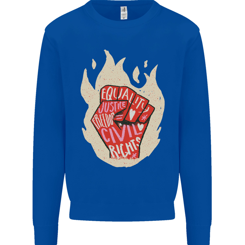 Civil Rights Black Lives Matter LGBT Freedom Mens Sweatshirt Jumper Royal Blue