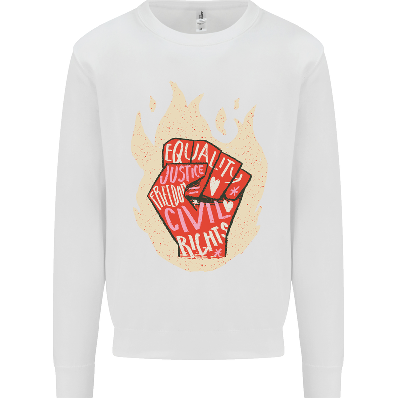 Civil Rights Black Lives Matter LGBT Freedom Mens Sweatshirt Jumper White