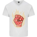 Civil Rights Black Lives Matter LGBT Freedom Mens V-Neck Cotton T-Shirt White