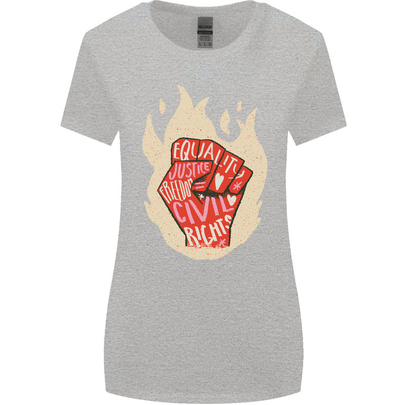 Civil Rights Black Lives Matter LGBT Freedom Womens Wider Cut T-Shirt Sports Grey