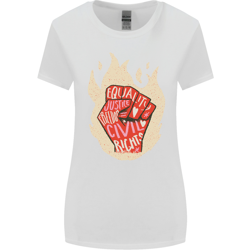 Civil Rights Black Lives Matter LGBT Freedom Womens Wider Cut T-Shirt White
