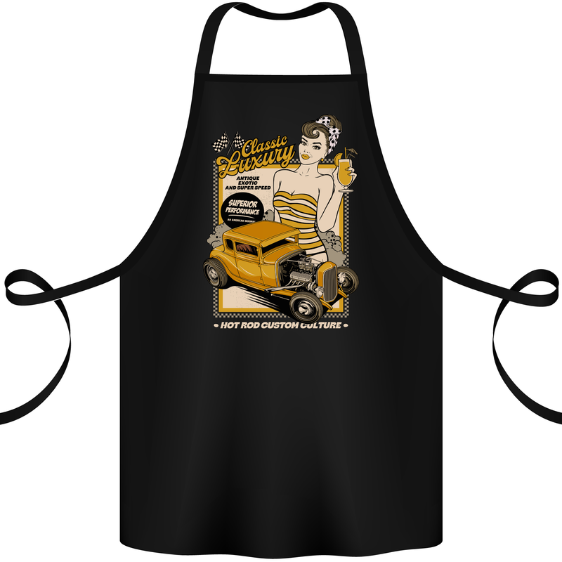 Classic Luxury Hot Rod Superior Performance Cotton Apron 100% Organic Black