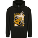 Classic Luxury Hot Rod Superior Performance Mens 80% Cotton Hoodie Black